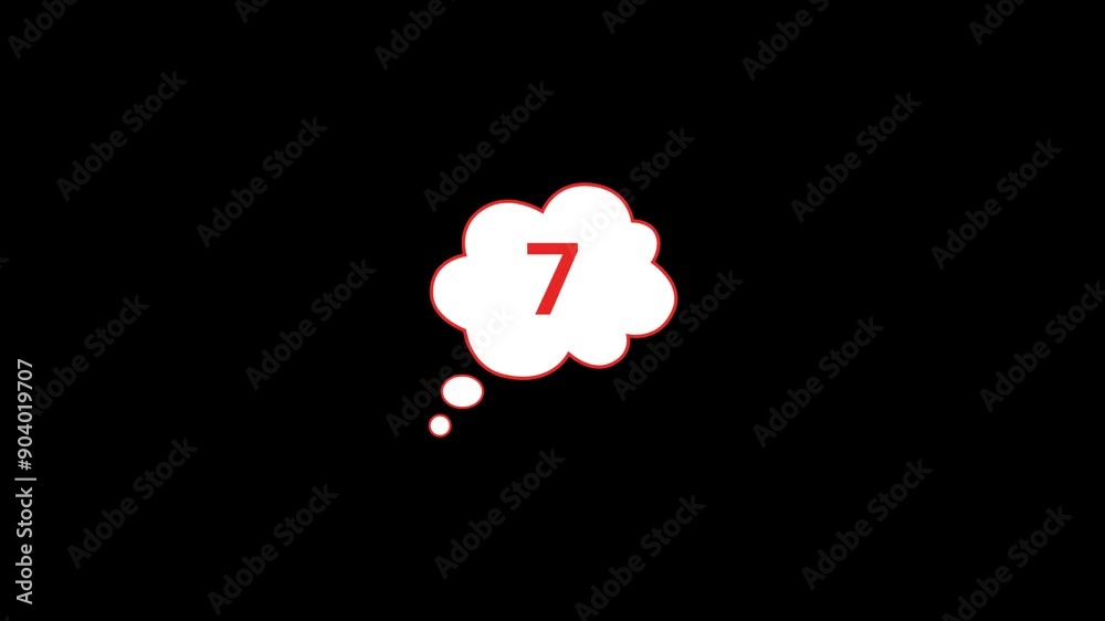Number 7 Speech bubble Animation Number 7 Speech bubble Animation