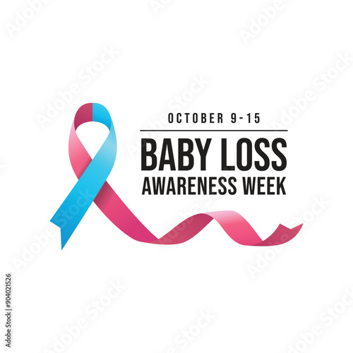 Baby Loss Awareness Week vector design template good for celebration usage. Baby Loss Awareness Week design. Vector ribbon. flat design. eps 10.