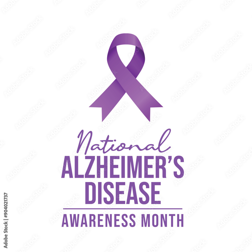 National Alzheimers Disease Awareness Month vector design template good for celebration usage. Purple ribbon design. flat design. eps 10. National Alzheimers Disease Awareness Month vector design template good for celebration usage. Purple ribbon design. flat design. eps 10.