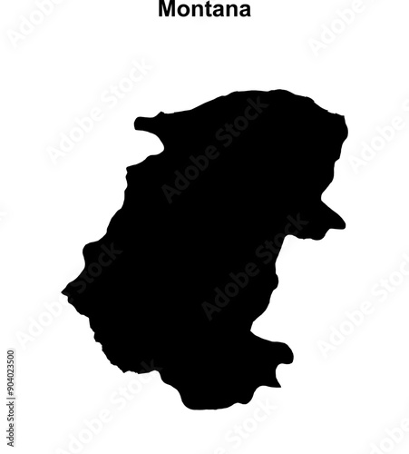 Montana province blank outline map