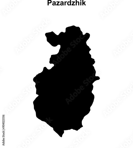 Pazardzhik province blank outline map
