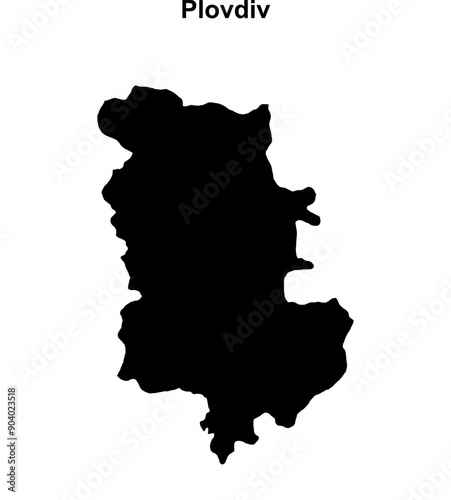 Plovdiv province blank outline map