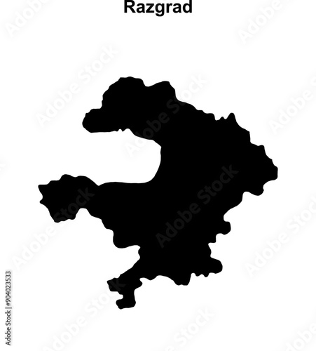 Razgrad province blank outline map