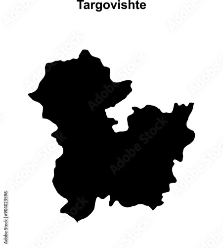 Targovishte province blank outline map