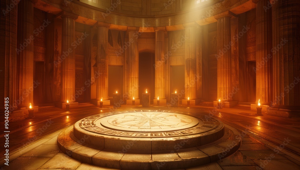 Obraz premium Ancient Temple with Circular Platform