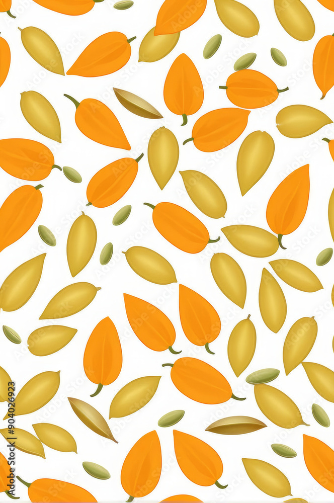 Fototapeta premium Pumpkin seeds on a white background.
