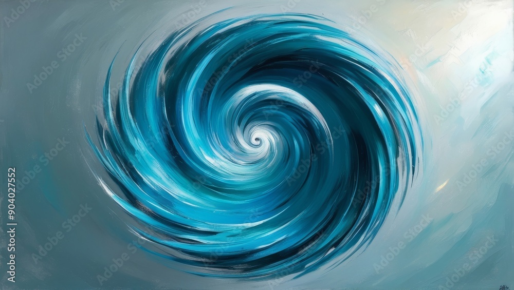A mesmerizing blue whirlpool spiraling gracefully against a soft gray backdrop. A mesmerizing blue whirlpool spiraling gracefully against a soft gray backdrop.