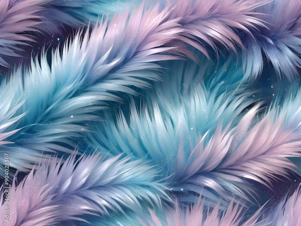 Close up of a blue and purple feathers Close up of a blue and purple feathers