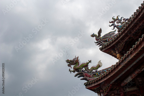 Longshan Temple  (艋舺龍山寺) detail. Dragon.