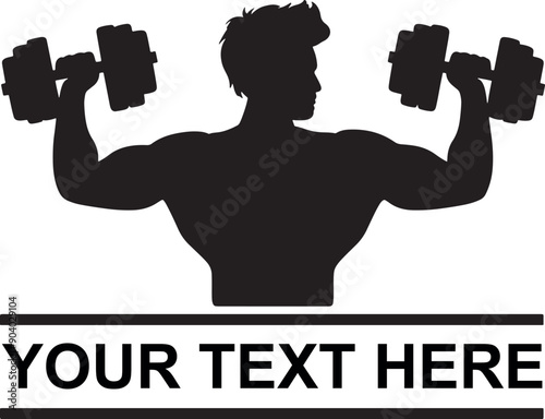 Man Fitness Monogram Vector