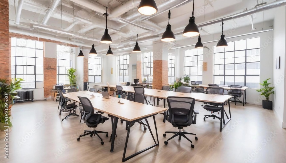 Bright and airy co-working space with natural light and modern fixtures
Bright and airy co-working space with natural light and modern fixtures