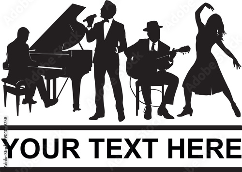 Jazz Band Monogram Vector