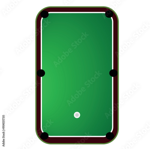 Wooden billiard table, green snooker table. Snooker sports equipment. Recreation and hobby, competitive game. vector illustration