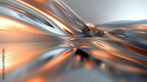 Abstract metallic background with flowing, rippling surface.