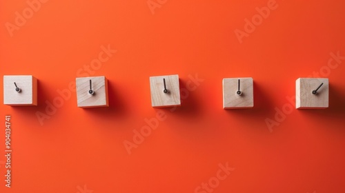 wooden blocks timeline , milestone timeline blocks , orange background timeline , wooden blocks timeline image