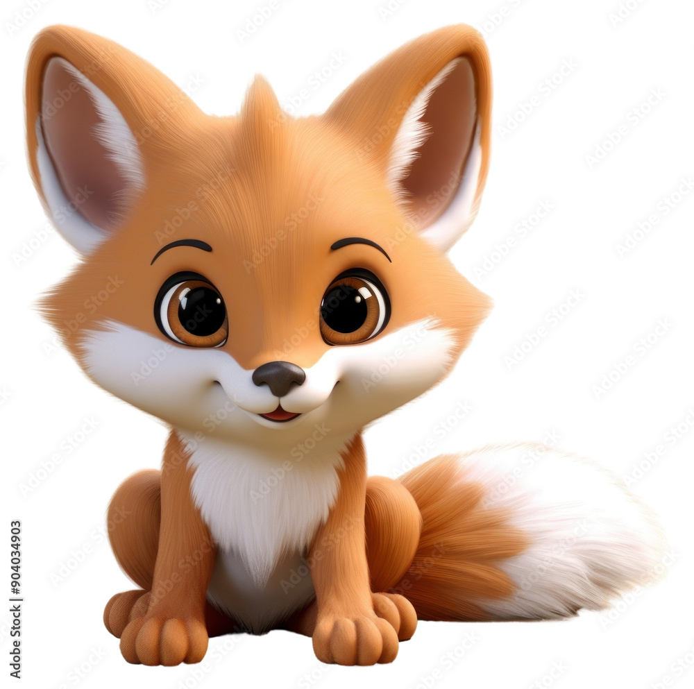 Obraz premium PNG Fox cartoon mammal animal.