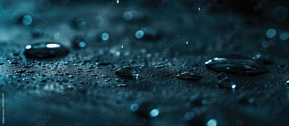 Water droplets on a dark surface emphasizing the concept Captures a copy space image Water droplets on a dark surface emphasizing the concept Captures a copy space image