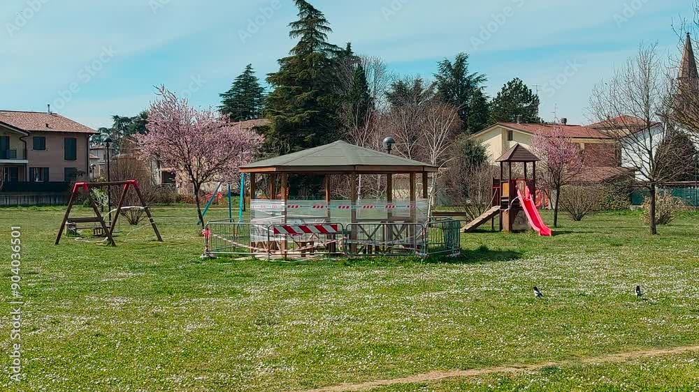bibbiano Reggio Emilia city playground Ring. High quality 4k footage bibbiano Reggio Emilia city playground Ring. High quality 4k footage