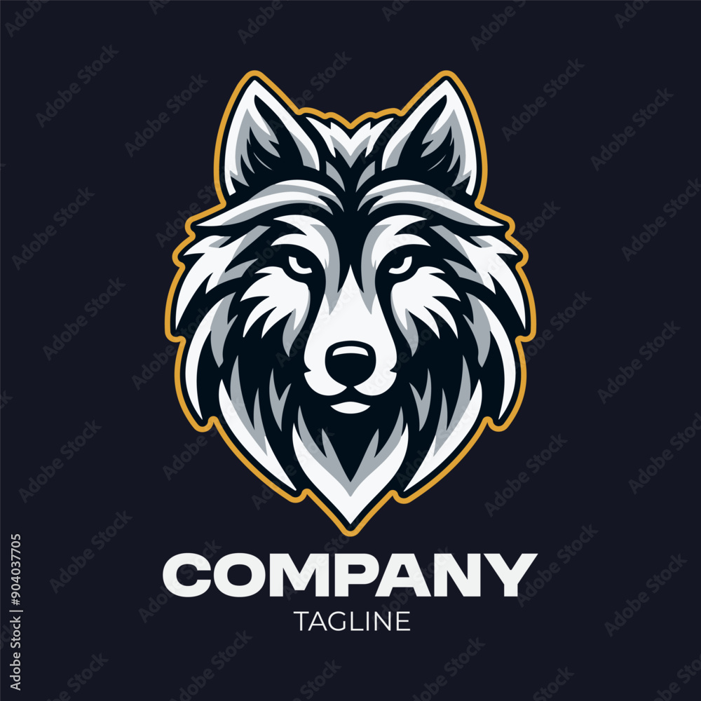 Fototapeta premium Minimalism Wolf Logo Design Template
