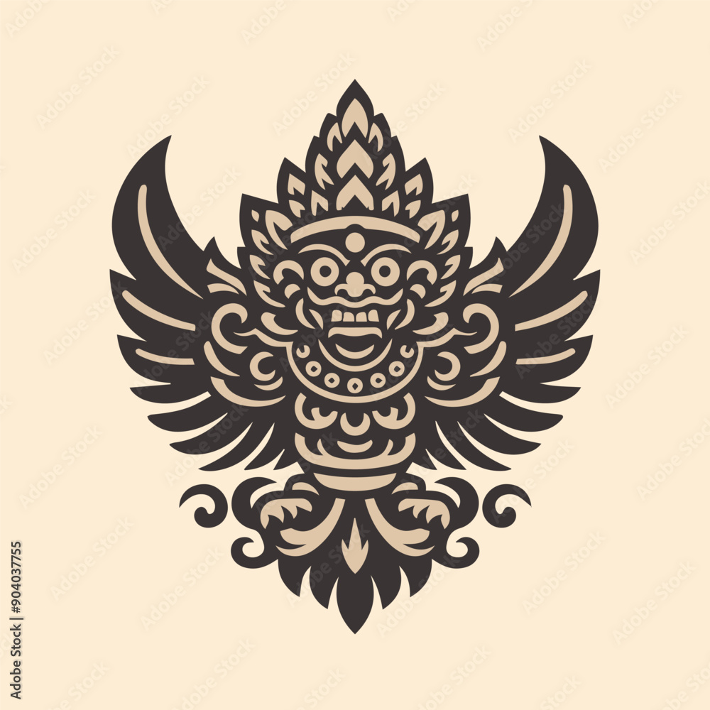 Minimalism Garuda in Balinese Style Logo Design Template Minimalism Garuda in Balinese Style Logo Design Template