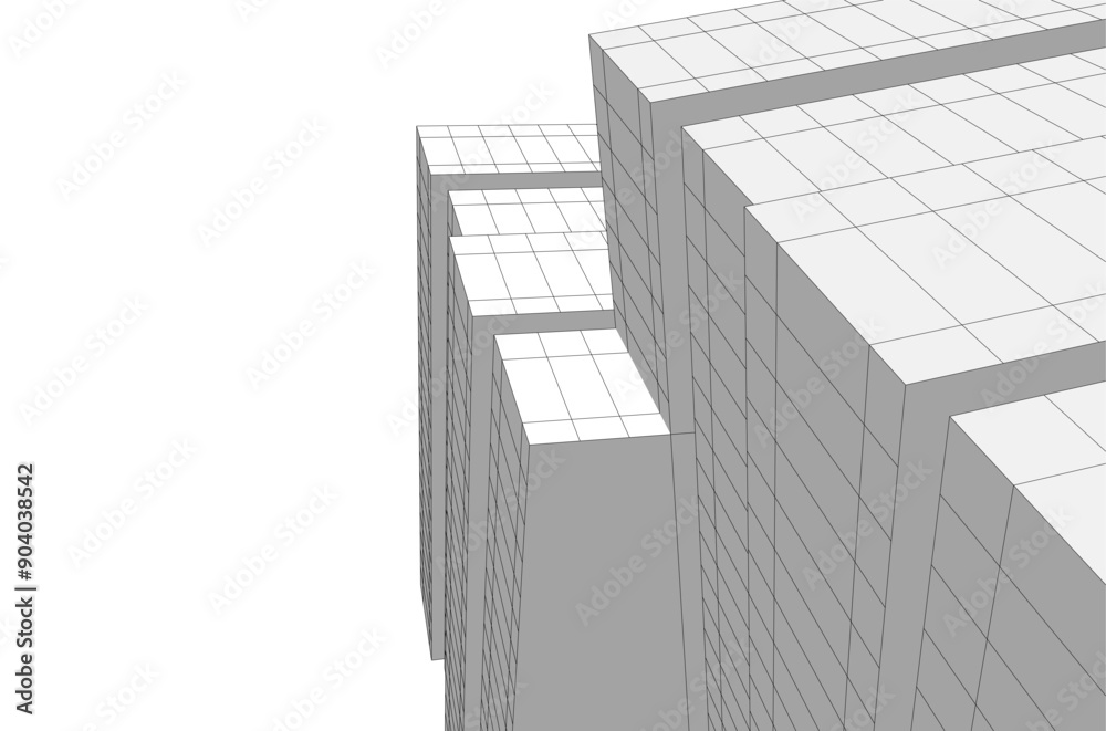 Fototapeta premium Abstract modern architecture 3d illustration
