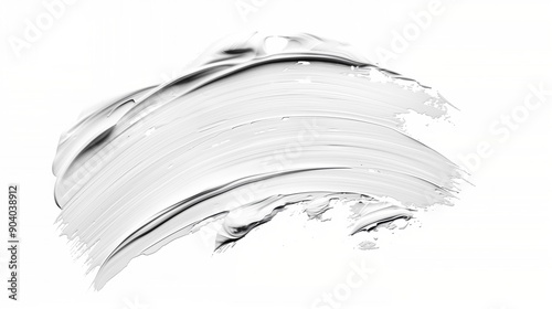 White Paint Stroke Isolated on a Clean White Background