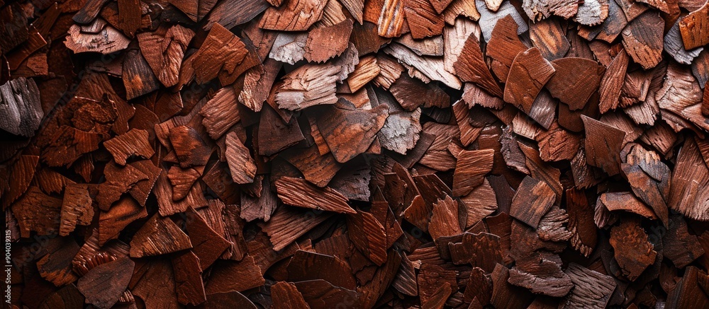 Various textures and shades of brown in wood chips provide a rich selection for backgrounds or displays with copy space image options Various textures and shades of brown in wood chips provide a rich selection for backgrounds or displays with copy space image options