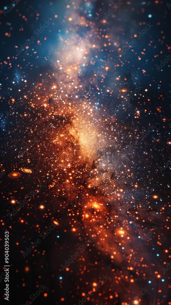 Dark Background with Vibrant Stars and Galaxies