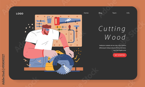 Woodworking DIY. Flat Vector Illustration