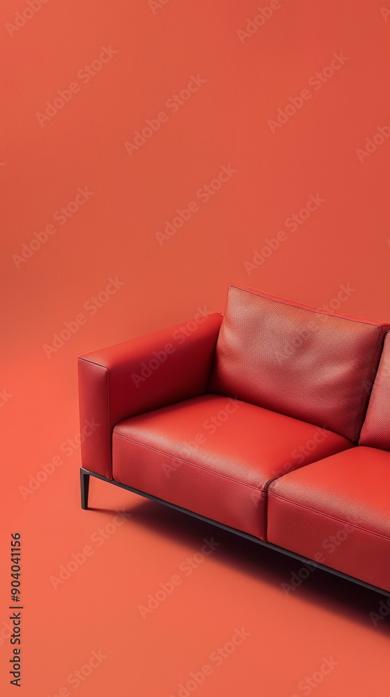 Modern Leather Sofa from High Angle Perspective Modern Leather Sofa from High Angle Perspective