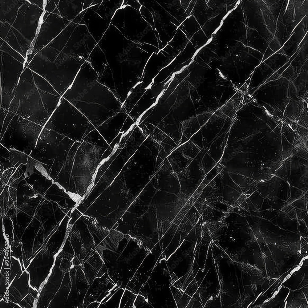 Seamless black marble texture with white veins. Seamless black marble texture with white veins.
