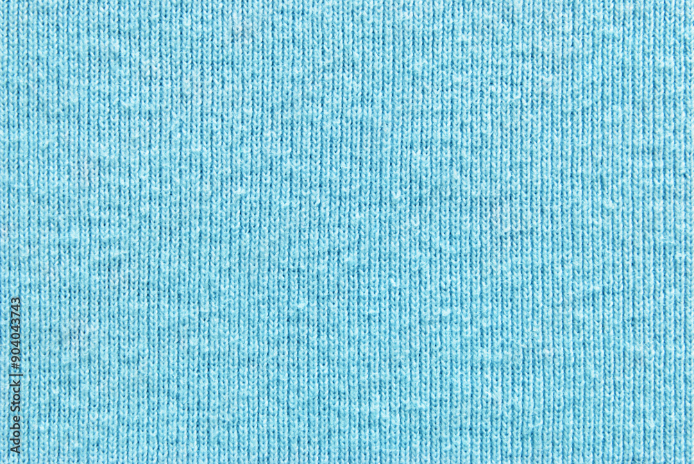 Fototapeta premium Light blue cotton jersey fabric pattern close up as background