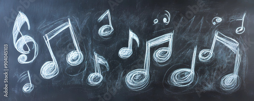 Musical notes, on white background
 photo