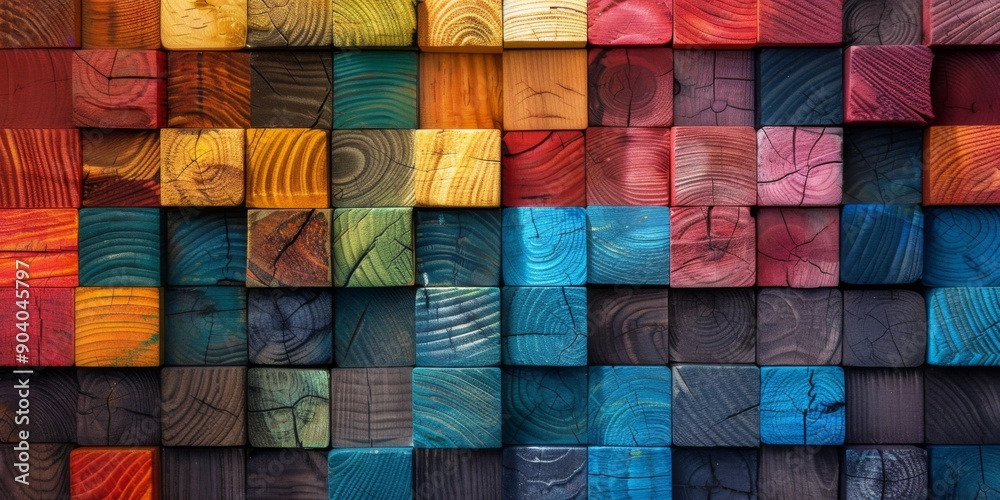 Stacked Colorful Wooden Blocks in Perfect Alignment: An AI-Generated Texture Background for Creative Design Projects. Stacked Colorful Wooden Blocks in Perfect Alignment: An AI-Generated Texture Background for Creative Design Projects.
