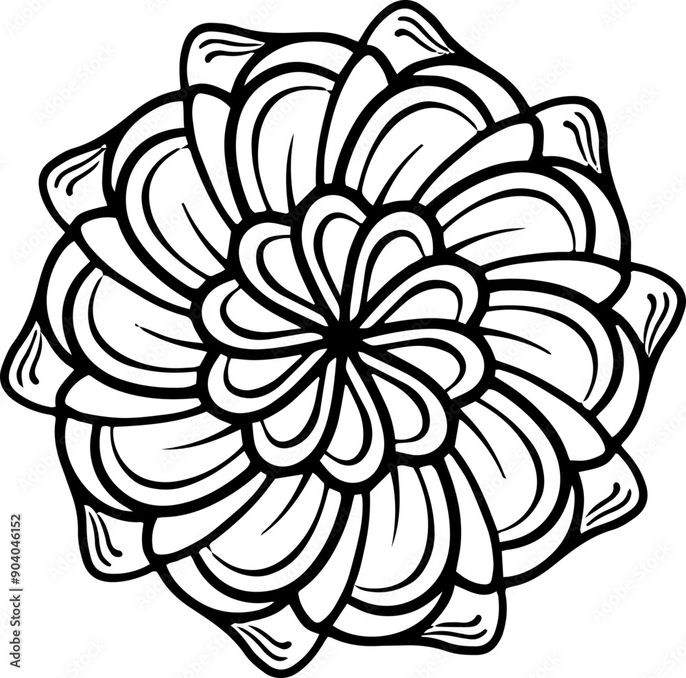 Abstract ornamental flower design element. Mandala style flower symmetric illustration. Abstract ornamental flower design element. Mandala style flower symmetric illustration.