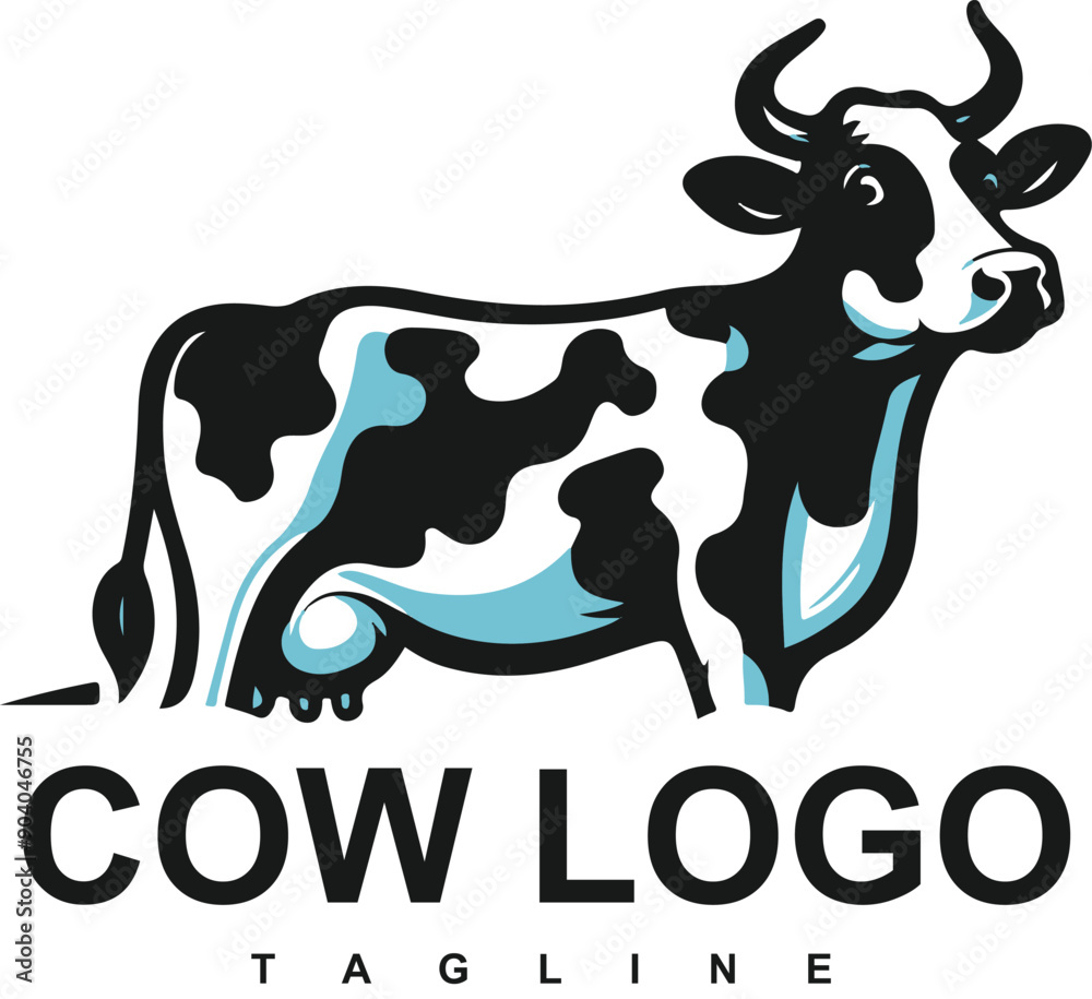 Hand drawn cow logo design