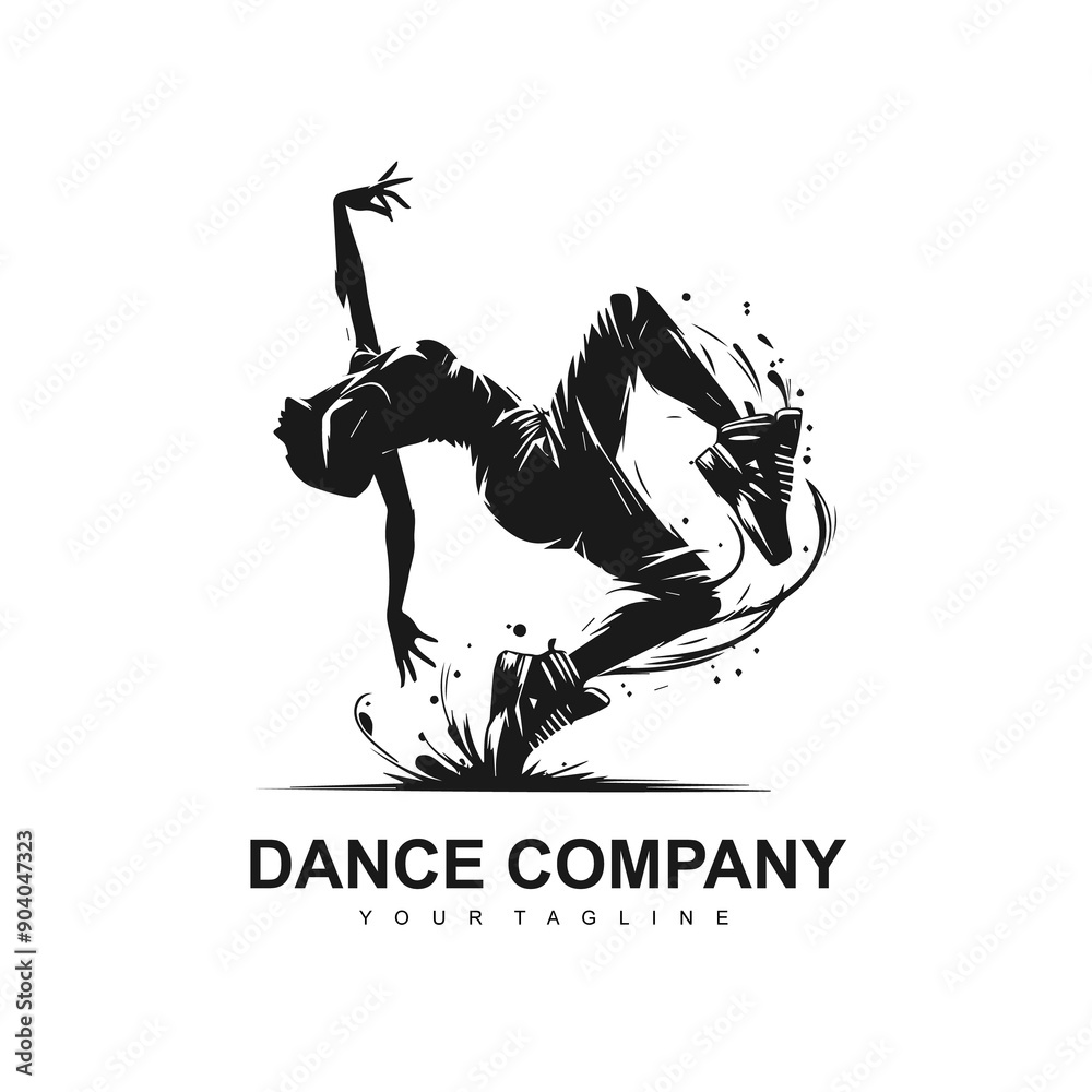 Fototapeta premium Hiphop dancer silhouette illustration