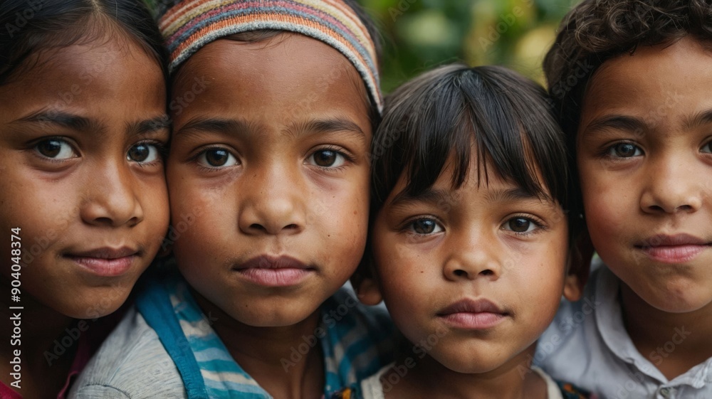 Faces of several children of different ethnicities, concept of cultural diversity. Faces of several children of different ethnicities, concept of cultural diversity.