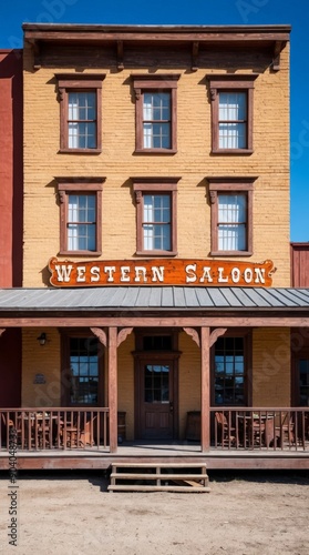 Facade of a western saloon, old west. © Deivison