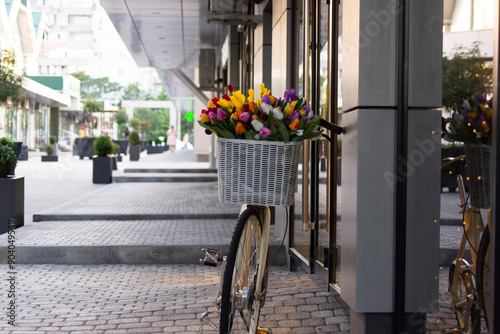 flowers on a bicycle