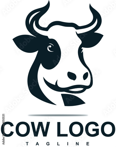 Hand drawn cow logo design