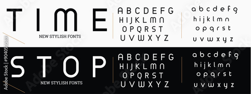 Architect logo alphabet, bold creative letters, unique architectural font for modern elegant logo, stylish minimalist headline, futuristic typographic design. Vector typeset.