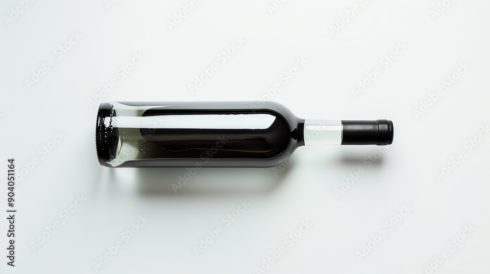A bottle of wine on a white background. A bottle of wine on a white background.