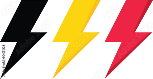 Flash icons collection. Electric symbols. Electric lightning symbols. Flash light sign. Electric vector icons, Bolt lightning flash icons