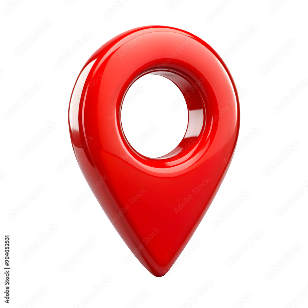 Red 3D Glossy Location Pin Sticker