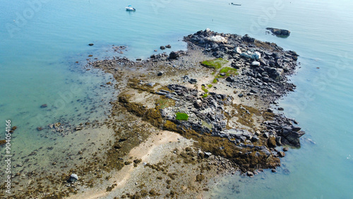 Aerial view of the Massachusetts coastline and ocean