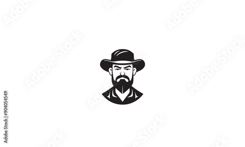 Farmer Icon Design black simple flat on white background