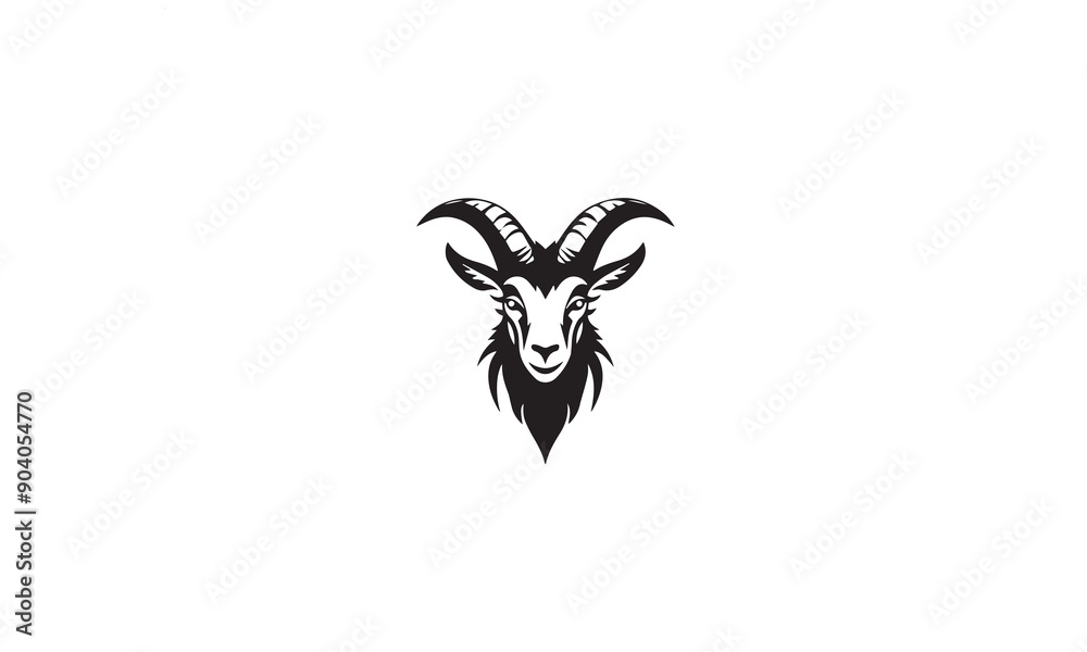 Goat Icon Design black simple flat on white background Goat Icon Design black simple flat on white background