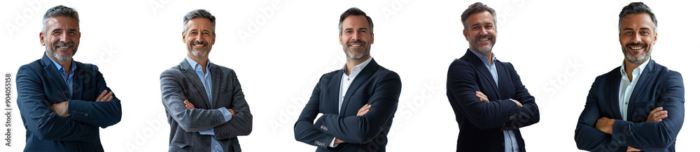 Confident Business Professionals Posing for Team Portrait isolated against transparent background, PNG Confident Business Professionals Posing for Team Portrait isolated against transparent background, PNG