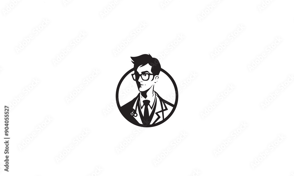 doctor logo design black simple line art on white background doctor logo design black simple line art on white background